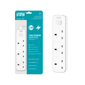WINNING STAR ST-1083 - Regleta de alimentación de escritorio tipo UK de 2 m, 10 A, 2500 W de corriente nominal, 3 tomas de CA - Product Image 1