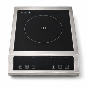 AGAHPAY Plaque de cuisson à induction commerciale portable, brûleur unique, en acier inoxydable, commande tactile avec minuterie, fonctions Faire bouillir, Frire, Maintenir au chaud - Product Image 1