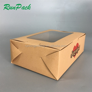 Tùy chỉnh Kraft Giấy dùng một lần cửa sổ trong suốt thùng carton salad Sushi bánh sandwich Ăn Trưa Bento Takeaway Hộp bao bì thực phẩm - Product Image 2