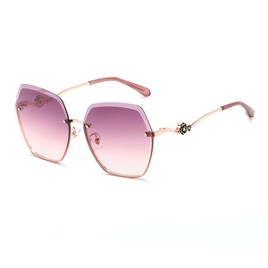 Lunettes de soleil élégantes pour femmes, UV400, polarisées, anti-éblouissement, verres TAC, sans monture, biseautées, protection solaire pour la conduite, lunettes de mode - Product Image 3