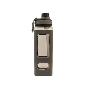 High Quality Tritan Plastic Motivational Fitness Sports Water <b>Bottle</b> Portable Square <b>Drinking</b> <b>Bottle</b> With Removable <b>Straw</b> - Product Image 2