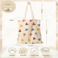 Sac fourre-tout réutilisable en toile de coton biologique avec longues poignées pour la promotion, logo personnalisé, respectueux de l'environnement