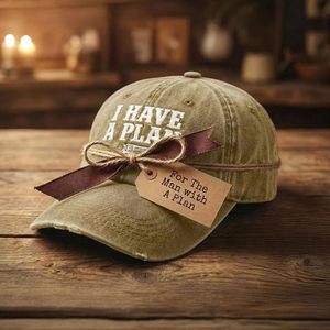 SFPJTL I Have a Plan Funny Dad Hat - Gorra de béisbol de algodón lavado ajustable con diseño de letras - Regalo único para papá/esposo - Product Image 6