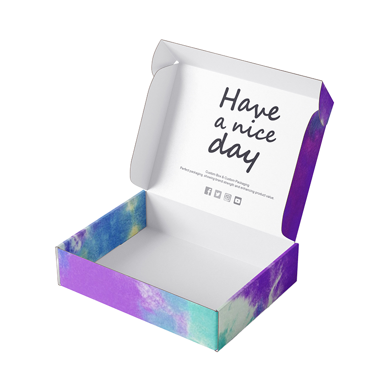 Custom Printed Flip Gift Box Colorful Gradient Rigid Paper Packaging ...
