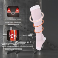 Chaussettes de compression sportives à bout ouvert de qualité supérieure, chaussettes de compression élastiques unisexes, chaussettes de compression longues de couleur unie pour le sport