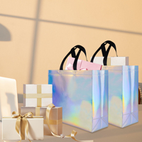 Sac de shopping promotionnel tendance, écologique, réutilisable, en tissu recyclé, avec paillettes holographiques laser irisées brillantes