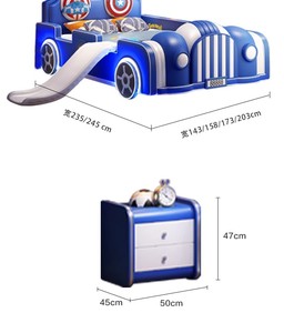 Modern Luxury Kids <strong>Bed</strong> for Boys | Cartoon Race <strong>Car</strong> Single <strong>Bed</strong> | Fun Interactive Playground <strong>Bed</strong> with Slide and Storage - Product Image 5