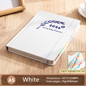 2026 रेट्रो स्ट्रैप नोटबुक अनुसूची प्लानर दक्षता पुस्तिका दैनिक उपयोग के लिए दोहरी भाषा (अंग्रेजी व्यवसाय प्रचार उपहार - Product Image 3