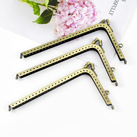 Deepeel BS148 12.5-18.5cm sacs matériel accessoires bricolage sac à main pièce de monnaie brillant en forme de L tête baiser fermoir métal sac à main cadre poignée