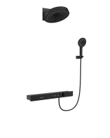 Ensemble de douche thermostatique mural en laiton chromé brossé, avec jets de pluie et de massage doux, pour hôtels et villas, design moderne