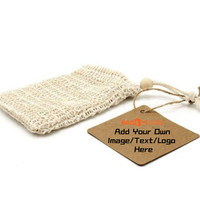 Sac en filet à cordon 100% écologique en coton naturel, jute, chanvre, bambou, sisal, pour économiseur de savon de bain et exfoliant, vente en gros