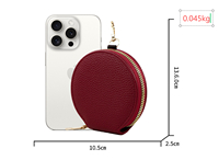 Porte-monnaie mini sac rond personnalisé en cuir PU japonais, porte-clés, portefeuilles pour femmes, étuis pour baume à lèvres et écouteurs