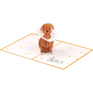 <span class=keywords><strong>Carte</strong></span> de vœux humoristique et amusante pour la rééducation canine, pyramide de condoléances, impression UV tridimensionnelle - Product Image 3
