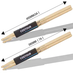 Vente directe d'usine 5A 7A American Classic Hickory Drumsticks Drum Set Sticks pour l'enseignement de la pratique