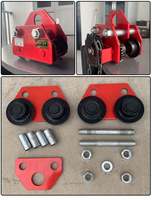 Chariot à plateforme en acier à quatre roues, à poussée manuelle, avec poutre en I, pour usage industriel et sportif, type grue monorail, pour outils, OEM GuanHang, rouge, galvanisé à chaud
