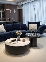 Table basse en pierre microcristalline pour salon, usage domestique, style italien, luxe léger, esthétique haut de gamme, petit appartement, moderne