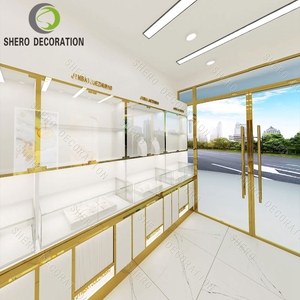 Escaparate de joyería redonda moderna con pintura de metal personalizada para vitrinas de boutique - Product Image 5