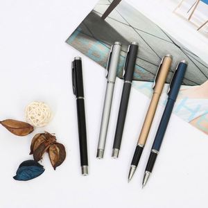 Custom High-end Black Ballpoint Pen 0.5mm Heavy Metal Feel Stylish Design Quick-drying Laser-engraved Logo Ink Promotional <b>Gift</b> - Product Image 3