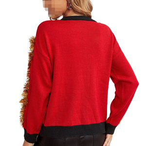 <span class=keywords><strong>Pull</strong></span> de Noël décontracté pour <span class=keywords><strong>femme</strong></span>, <span class=keywords><strong>pull</strong></span> en tricot de Noël avec broderie de lettres pour <span class=keywords><strong>femme</strong></span> - Product Image 2