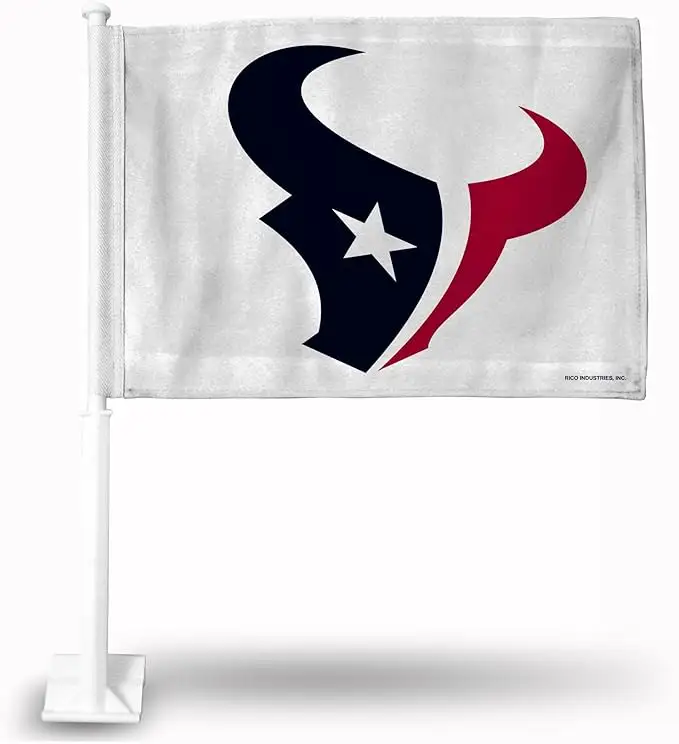 Football américain Drapeau de fenêtre de voiture 12*18 pouces Houston Texans Drapeau de fenêtre de voiture personnalisé Drapeau de décoration de ventilateur