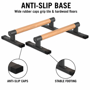 Wooden Parallel Dip Bar Thick Beech Handles Rock-Free Fitness Equipment for Home Gym <strong>Gymnastics</strong> Strength Training <strong>Bench</strong> Rack - Product Image 5