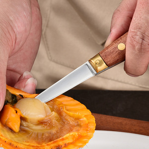 Manjia มีดสแตนเลสคุณภาพสูงที่เปิดด้ามไม้สำหรับอาหารทะเลเช่น<span class=keywords><strong>กุ้ง</strong></span>ล็อบสเตอร์หอยนางรม - Product Image 5