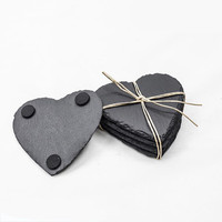 Dessous de verre naturels en ardoise moderne, de style japonais, à thème whisky nordique, tapis de Rock isolé, tasses de thé, dessous de plat de bougie