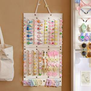 Tout nouveau rangement mural en acier inoxydable à deux niveaux organisateur de support d'arc de cheveux pliable avec ceinture et cintre d'affichage suspendu pour sac - Product Image 1