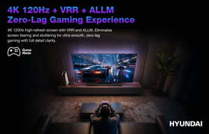 ทีวี HYUNDAI ขนาด 75 นิ้ว มินิ LED 4K Ultra HD พร้อมระบบ Local Dimming 144Hz ระบบปฏิบัติการ Android 14 รองรับ Atmos สำหรับการเชื่อมต่ออินพุต - Product Image 5