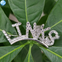 Bros Bunga Custom Links dengan Enamel Hijau, Kristal, dan Logam Seng untuk Wanita, Cocok untuk Kemeja