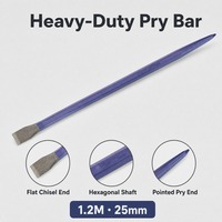 Barre de levier industrielle en acier de qualité supérieure GREAT WALL PRECISION, bleue, 25 pouces, à pointe, pour ouvrir les caisses en bois, outil anti-explosion