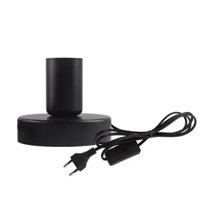 1.8m 2x0.75mm cable brass black metal table lamp bases E27 303 turn on/off switch simple table lamp base