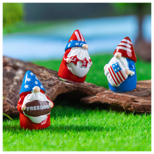 Großhandel Miniatur Oster garten Dekoration Benutzer definierte Harz USA Freiheit National flagge Gnom Figur Skulpturen 3D Spielzeug Hersteller - Product Image 3