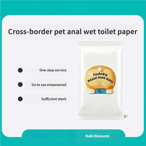 Lingettes nettoyantes jetables biodégradables en fibre de bambou pour animaux de compagnie (chiens et chats), lavables dans les toilettes, pour un nettoyage en profondeur, vente en gros - Product Image 2