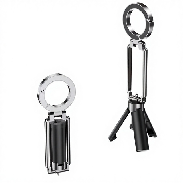 Pocket Foldable Lightweight Zinc Alloy ABS Phone Mount 180 Rotatable Magnetic Tripod Hiking Climbing Daily Selfie Video