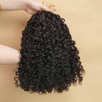 Tresses bouclées birmanes au crochet, pré-bouclées, non traitées, en cheveux humains noirs naturels pour femmes