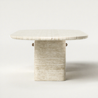 Meubles de salle à manger de luxe, table à manger en travertin de grande taille, table à manger rectangulaire en marbre pour hôtel, pour 10 personnes