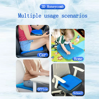 Vente en gros de coussin carré en nid d'abeille doux et confortable en gel TPE pour siège de voiture de chaise de bureau avec housse de siège en maille noire