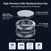 Fournisseur et fabricant professionnel de snus, boîte en aluminium CNC à deux couches, OEM personnalisé, vente en gros