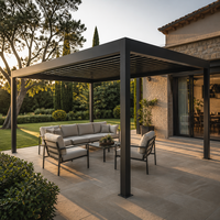 Gazebo extérieur en aluminium Jiake avec lames bioclimatiques télécommandées, pavillon imperméable pour usage commercial dans les jardins et les terrasses
