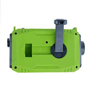 Radio FM AM WB robuste pour l'extérieur avec manivelle solaire, charge USB, double éclairage LED et alarme pour le camping et la randonnée - Product Image 2