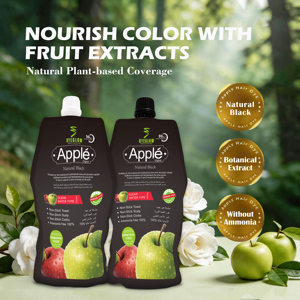 Tinta Professionale per <span class=keywords><strong>Capelli</strong></span> Neri Apple 500ml*2 Senza <span class=keywords><strong>Ammoniaca</strong></span> <span class=keywords><strong>con</strong></span> Estratti Erboristici, Copertura Permanente per <span class=keywords><strong>Capelli</strong></span> Grigi e Bianchi, Logo Personalizzabile - Product Image 2