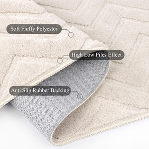 <span class=keywords><strong>Tappeto</strong></span> Moderno Lavabile in Finta Pelliccia Jacquard con Motivi Geometrici per Soggiorno, Morbido e Antiscivolo - Product Image 3