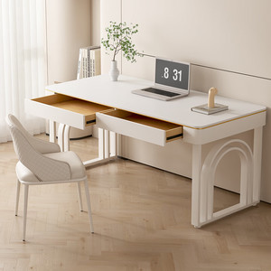 מודרני קרם סגנון הביתה משרד שולחן עבודה בוס עבודה עם קליגרפיה תכונות כתיבה קליגרפיה - Product Image 2