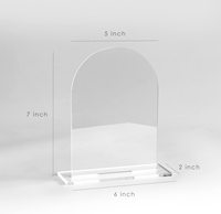 Support de logo de table en acrylique pour bureau professionnel, personnalisé, en plexiglas dépoli, forme arche, pour mariage, A2 A4 8.5 X 11