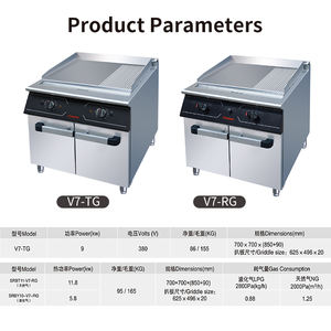 Коммерческий индукционный вертикальный электрический гриль-плита JUSTA с антипригарным покрытием и шкафом для ресторана - Product Image 6