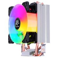 Radiator CPU SNOWMAN MX2-YH dengan 2 Heatpipe Tembaga, Bearing Cair RGB untuk Prosesor Intel LGA1700/AM4/AM5 Ryzen5, Casing Komputer