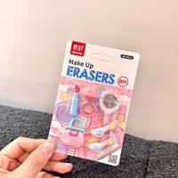 Cadeaux pour enfants d'âge scolaire, design de maquillage princesse kawaii mignon, gomme à effacer en forme de rouge à lèvres 3D pour filles