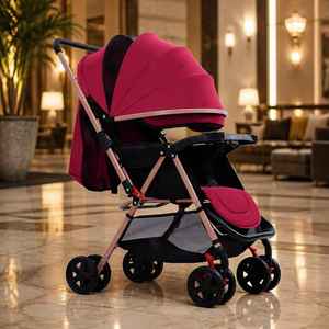Passeggino per Bambini con Cappottina Rosa Scuro e Portaoggetti Integrato, Senza Maniglie, Non Richiede Mani Libere, Non è un Carrozzina o un Carrello da Passeggio - Product Image 1