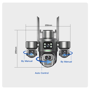 กล้องวงจรปิดรักษาความปลอดภัยกลางแจ้ง 8MP 4G พลังงานแสงอาทิตย์ AOV หลายเลนส์ 360 องศา PTZ ภาพสีกลางคืน พร้อมระบบติดตามการเคลื่อนไหว รองรับซิมการ์ด 4G - Product Image 2